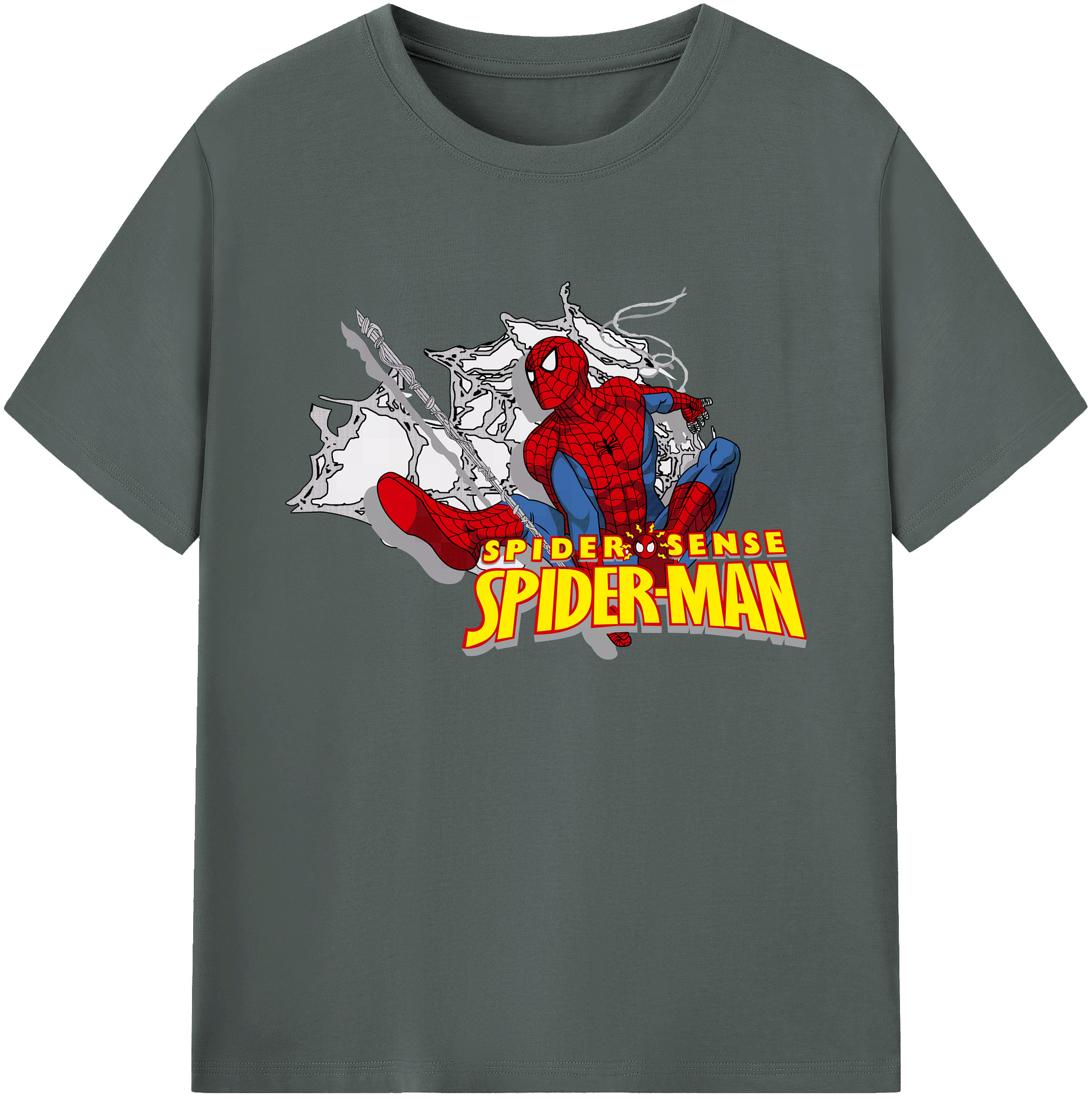 （画像用） Spider Man スパイダーマン 綿100％ メンズ半袖Tシャツ｜肌触りやわらか＆通気性
